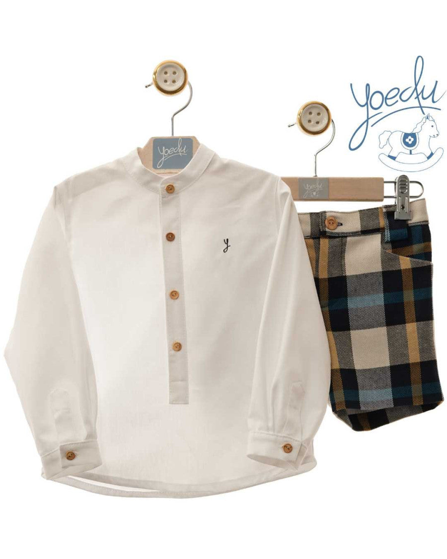 Conjunto camisa y bermuda escocesa