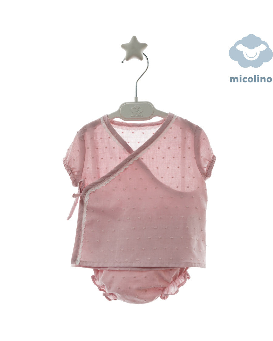 Conjunto cruzado dos piezas rosa empolvado