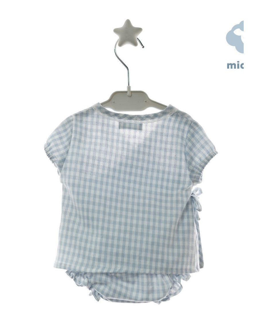 Conjunto cruzado vichy celeste
