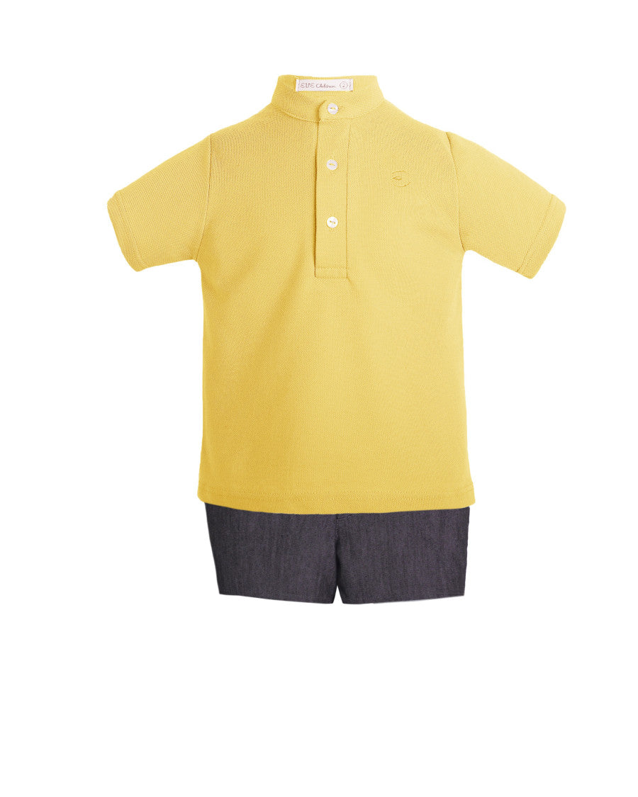 Conjunto polo y bermuda vaquera negra