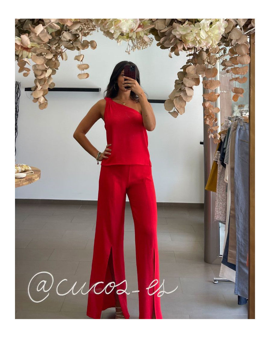 Conjunto Top y pantalón rojo