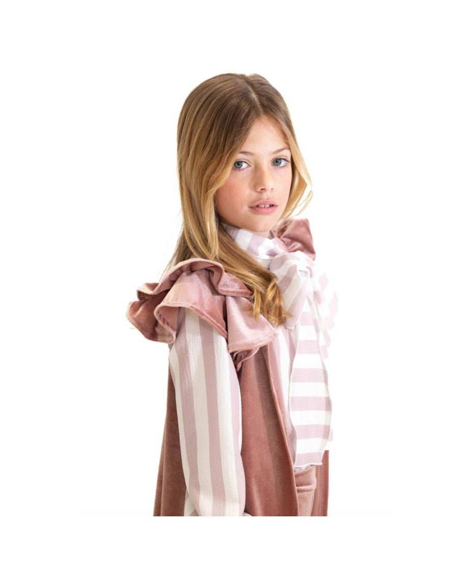Conjunto tres prendas rosa empolvado