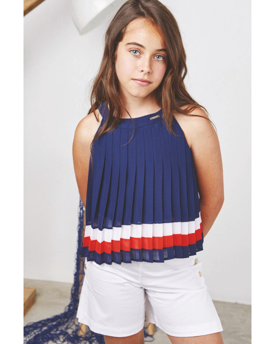 Short blanco marinero
