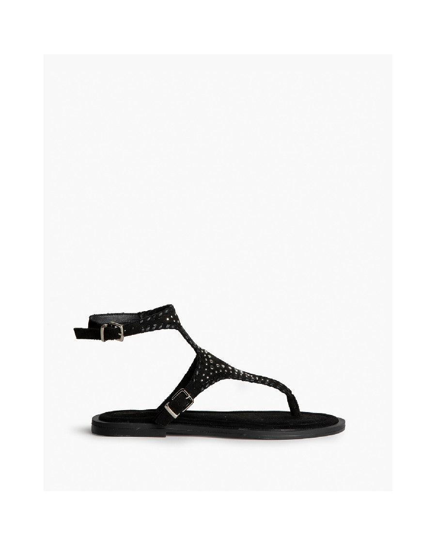 Sandalia pulsera tobillo estilo esclava con tachuelas